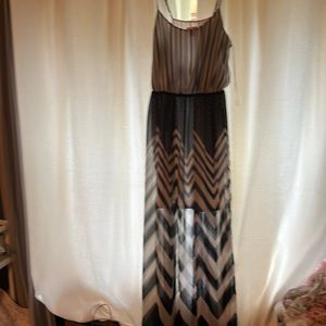 Strapped black and white short dress with long over lay